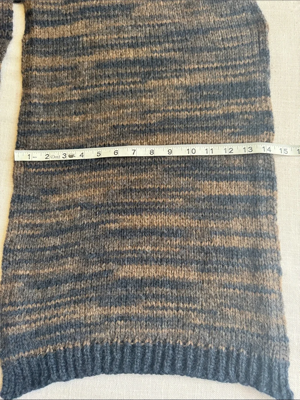 INVERNI Luxurious Baby Alpaca Blend Striped Knit Scarf 14”x68”Made in Italy NWT